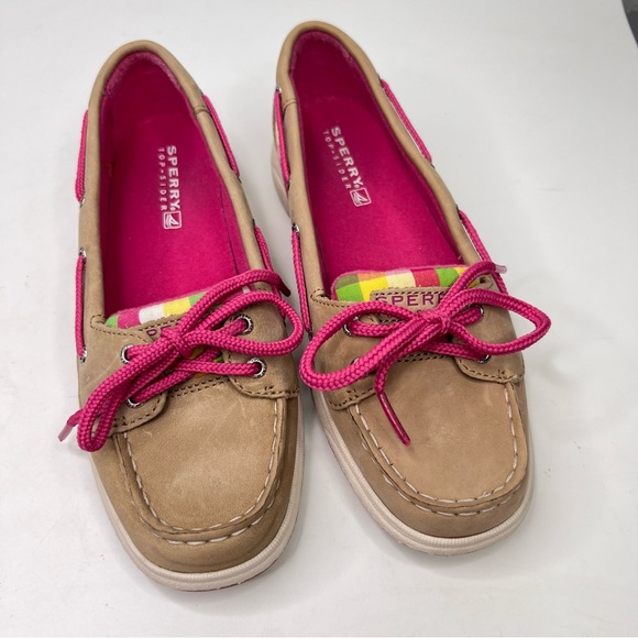 Sperry Top-Sider Girls Laguna Linen Paradise Leather & Fabric Slip On Boat Shoe - Picture 12 of 13
